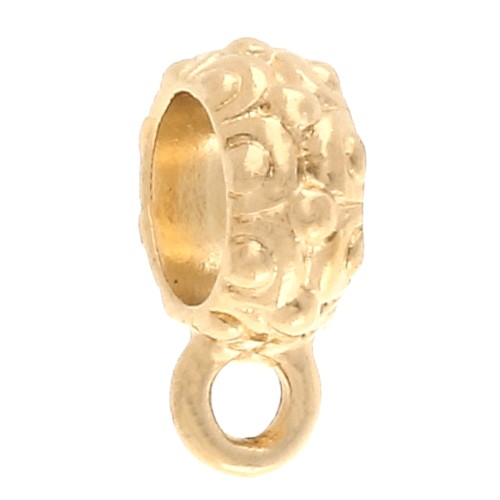 Dije de cordón texturado 6 mm - Dorado x1