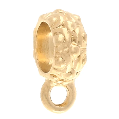 Dije de cordón texturado 6 mm - Dorado x1