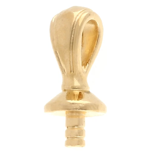 Cierre de colgante 17x7 mm para perla semiperforada - Dorado con oro fino x1