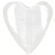 Corazones hoja de plata 20 mm Crystal x4