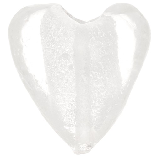 Corazones hoja de plata 20 mm Crystal x4