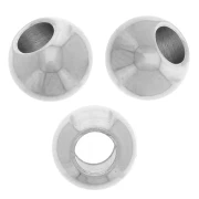 Cuentas redondas de 6 mm con agujero de 2,8 mm - Acero inoxidable 316L x100