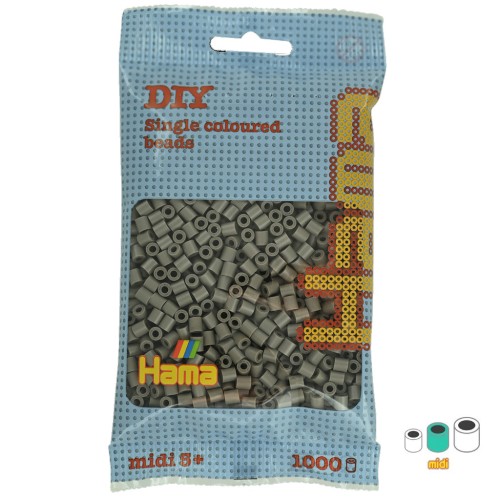 Perlas de planchar Hama Midi 5 mm Gris ratón (n°117) x 1000