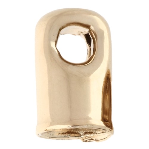 Extremos de cordón 3 mm - 3 micras chapados en oro x1