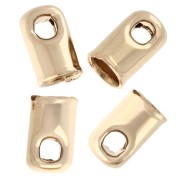 Extremos de cordón 3 mm - 3 micras chapados en oro x1