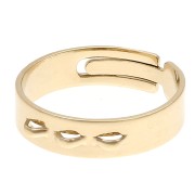 Anillo ajustable con 3 anillas - Talla 54 a 63 - 3 micras chapado en oro x1|raw }}