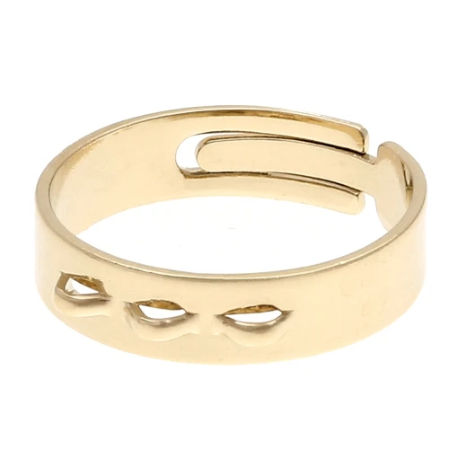 Anillo ajustable con 3 anillas - Talla 54 a 63 - 3 micras chapado en oro x1