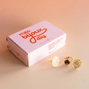 Mis joyas DIY - Kit de 3 anillos de acero inoxidable 316L con piedras naturales