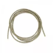 Marrón claro - Cordon métallisé Mokuba 2 mm - Marron Clair fil argenté x1m Cordon métallisé Mokuba 2 mm - Marron Clair fil argenté x1m