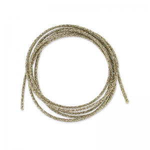 Cordón metálico Mokuba 2 mm - Hilo plateado marrón claro x1m