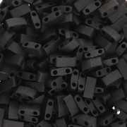 Miyuki Half Tila Beads 5x2.3x1.9 mm HTL-401F - Negro Mate Paquete de 100g