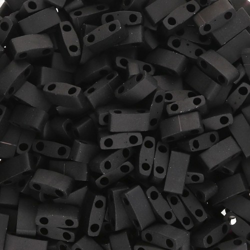Miyuki Half Tila Beads 5x2.3x1.9 mm HTL-401F - Negro Mate Paquete de 100g