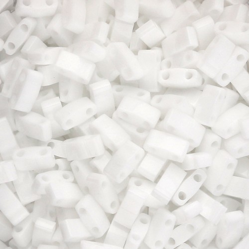 Miyuki Half Tila Beads 5x2.3x1.9 mm HTL-402 - Blanco Paquete de 100g
