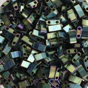 Miyuki Half Tila Beads 5x2.3x1.9 mm HTL-468 - Met Malaquita Verde Iris paquete de 100g