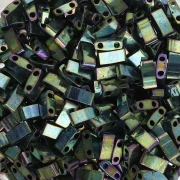 Miyuki Half Tila Beads 5x2.3x1.9 mm HTL-468 - Met Malaquita Verde Iris paquete de 100g