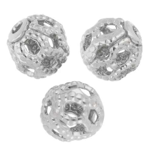 BAMOER Cuentas Redondas De Plata De Ley 925, Accorio De Cristal Azul