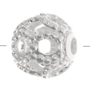 Cuentas redondas de filigrana 4 mm - Plateado x20