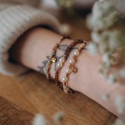 Cuentas facetadas redondas - aplanadas redondas - 4,5x3,5 mm Topacio oscuro AB x36cm