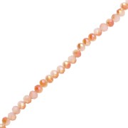 Perlas redondas facetadas aplanadas - 4,5x4 mm - Peach Puff arco iris x39cm|raw }}
