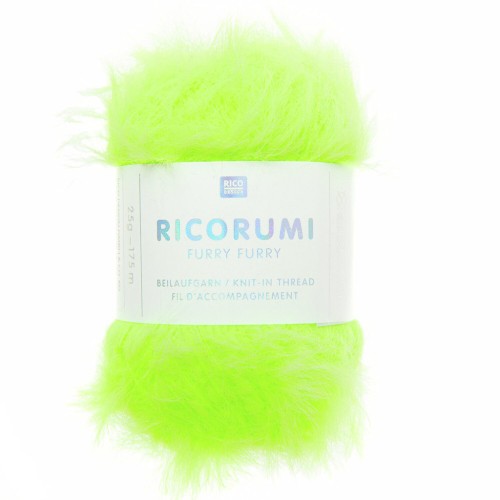 Ricorumi Furry Rico Design Amigurumi hilo de piel sintética - Verde fluorescente 017 x25g