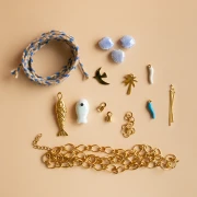 Mes bijoux DIY - Kit de colgante y cordón de acero inoxidable - Versión azul