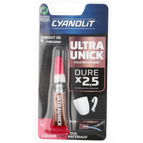 Pegamento Cyanolit - Líquido Ultra Unick con punta de precisión - Transparente x3gr