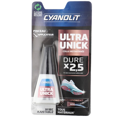 Pegamento Cyanolit - Gel Ultra Unick con pincel aplicador - Transparente x5gr