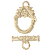 Cierre en T labrada 11 mm - Dorado con oro fino x1