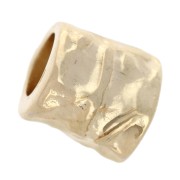 Cuenta de tubo martillado 7,5x8 mm - Dorado con oro fino x1|raw }}