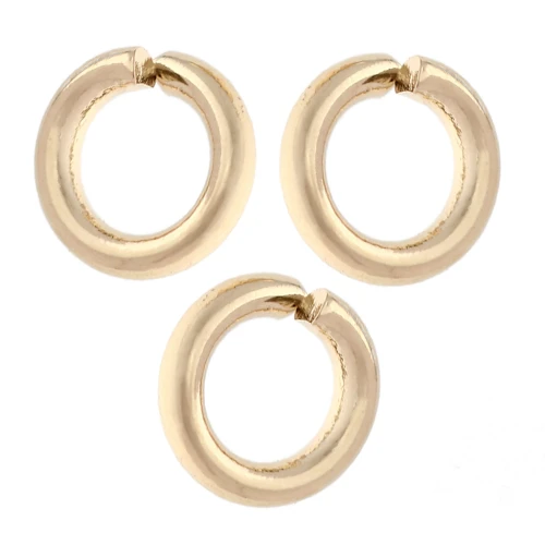Anillas redondas abiertas 5x1 mm - 3 micras chapadas en oro x4