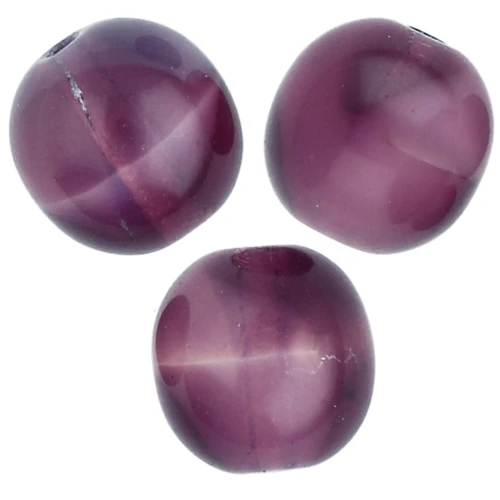 Cuentas de cristal checo redondas 8 mm - Amatista - Blanco jaspeado x20