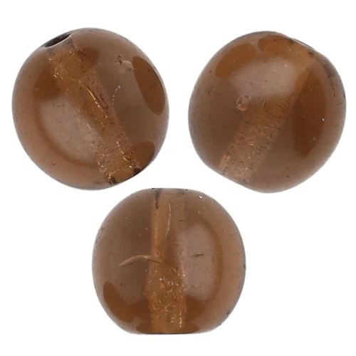 Cuentas de cristal checo redondas 8 mm - Topacio ahumado claro x20