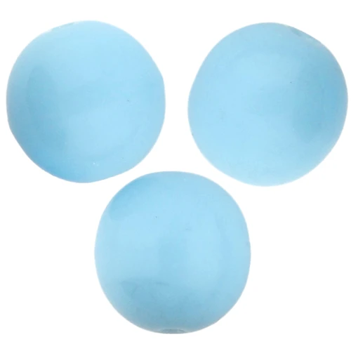 Cuentas de cristal checo redondas 8 mm - Azul cielo opaco x20