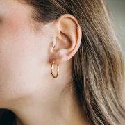 Pendientes de aro retorcidos de 21 mm - del hilo de 2,3 mm - acero inoxidable 304 x2