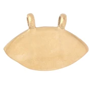 Colgante ojo 2 anillos 15.5x23 mm con strass - Acero inoxidable 304 Dorado - Rosa