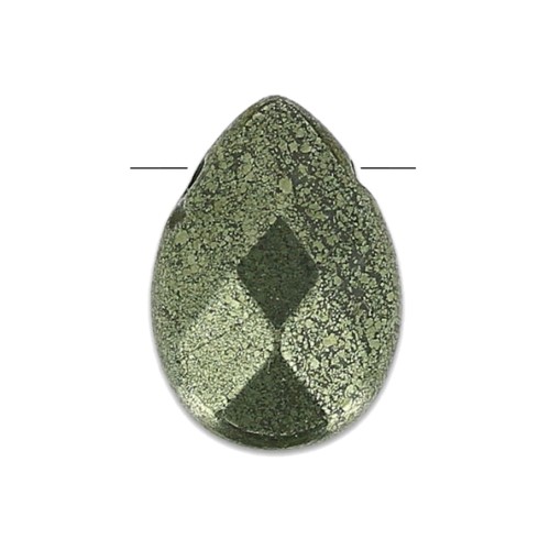 Cuentas Briolettes planas 14x10 mm Pyrite x4