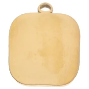 Colgante ojo rectángulo 20x16mm Resina epoxi Acero inoxidable 304 Dorado Fucsia x1