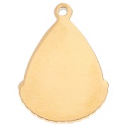 Colgante Ojo 26x18mm Resina Epoxi - Acero Inoxidable 304 Dorado Fucsia x1