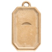 Colgante ojo rectángulo 20x11 mm resina epoxi acero inoxidable 304 Dorado Azul x1