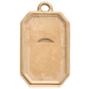 Colgante ojo rectángulo 20x11 mm resina epoxi acero inoxidable 304 Dorado Azul x1