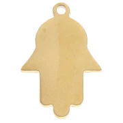 Colgante Mano de Fatma con Estrella de David 28x19 mm Acero inoxidable 304, Dorado x1
