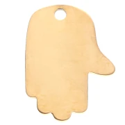 Colgante mano de Fatma 20x14mm con resina epoxi 304 acero inoxidable Rosa Azul Dorado x1