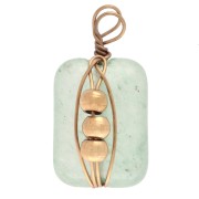 Dije rectangular de 13 x 6 mm - piedra preciosa teñida de aventurina - acero inoxidable 304 dorado