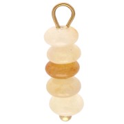 Dije de aros de 4,5 mm - Piedra preciosa de jade - Acero inoxidable 304 dorado x1
