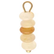 Dije rondelles 4.5 mm - Gema Jade Tintado - Acero inoxidable 304 Dorado x1