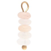 Dije de aros de 4,5 mm con piedra preciosa de aventurina rosa - Acero inoxidable 304 dorado x1