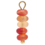 Dije de aros de 4,5 mm con piedra preciosa de cornalina - Acero inoxidable 304 Dorado x1