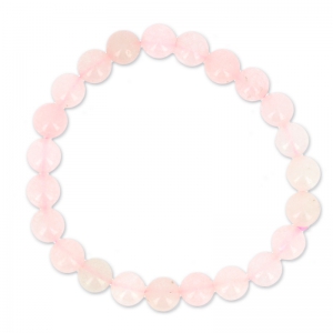 Pulsera elástica 18 cm de cuentas redondas 8.5 mm Quartz Rosa