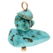 Dije 16 mm imitación Turquesa - Acero inoxidable 304 Dorado x1|raw }}