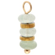 Dije de aros de 4 mm con gema teñida de aventurina - Acero inoxidable 304 dorado x1